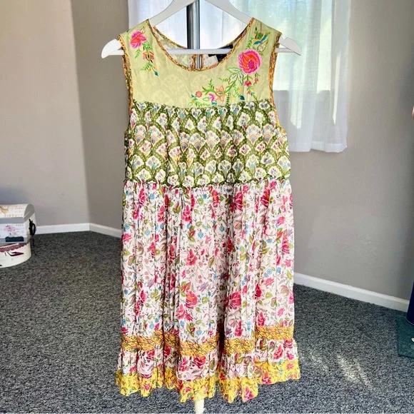 Anthropologie Tanvi Kedia Ananya Tunic Floral Mini Dress - Picture 4 of 10